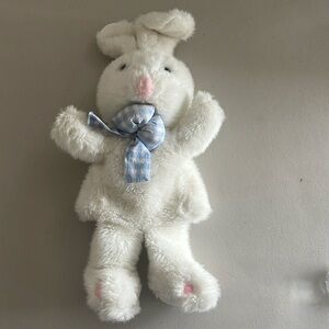 Bunny Puppet - white with Blue Bow